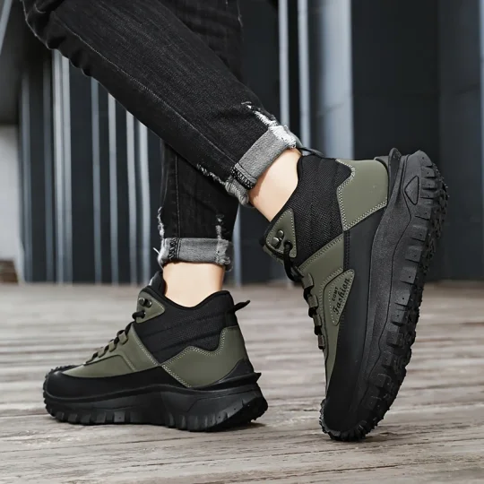 ⏰Limited Time Sale 70% OFF) Men’s Work Hiking Boots – Waterproof, Non-Slip, Puncture and Smash Resistant, Wide Toe, Arch Support – Ideal for Daily Wear and Outdoor Adventures