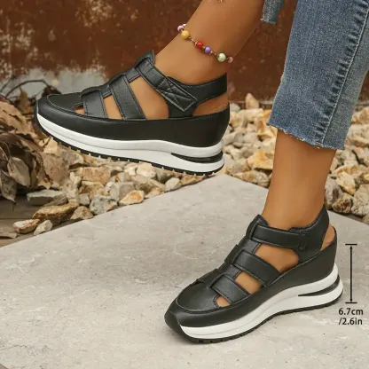 Women's Hollow Out Breathable Platform Wedge Sandals Sneakers