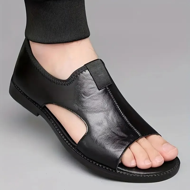 🔥LAST DAY 50% OFF - Men's Large Size Soft Leather Breathable Outdoor Beach Sandals Slippers