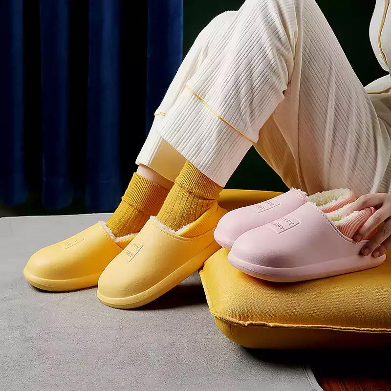Winter Indoor Warm Non-slip Soft Bottom Couple Cotton Slippers