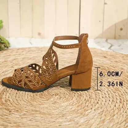 🔥2025 FLASH SALE 50% OFF🔥Women's Fashion Hollow Out Chunky Heel Sandals