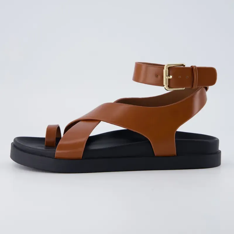 Women's Wedge Platform Sandals | Eco-Leather Casual Summer Walking Footwear | Memory Foam Insole | Non-Slip