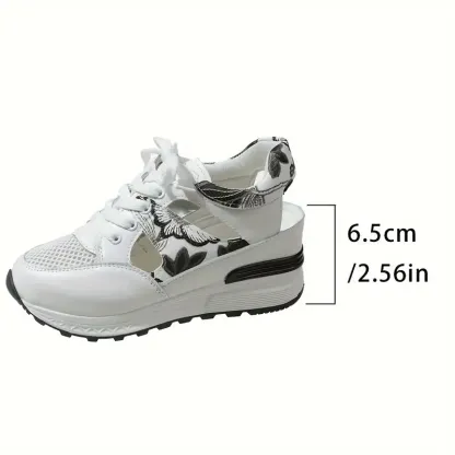 🔥LAST DAY PROMOTION 50% OFF - Women's Vintage Print Hollow Out Breathable Platform Wedge Sandals Comfort Walking Shoes
