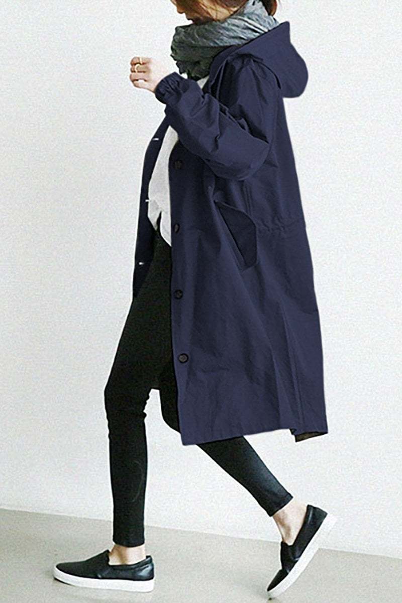 (🔥Last Day 50% OFF💥)Water Resistant Oversized Hooded Windbreaker Rain Jacket