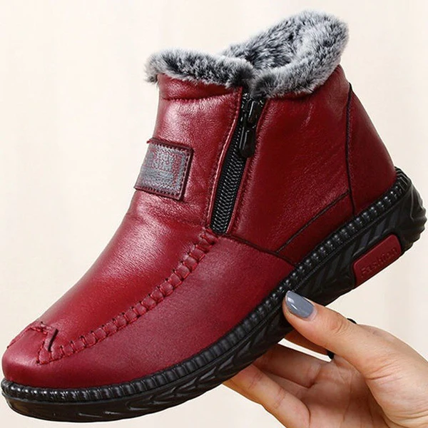 Women's Waterproof Non-slip Cotton Leather Boots (HOT SALE !!!-60% OFF For a Limited Time)