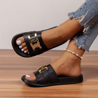 Women's Leather Comfy Flat Sandals