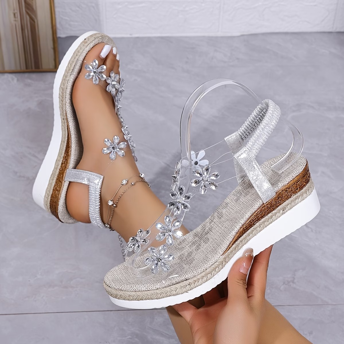 🔥Last Day Promotion 50% OFF - Women's New Summer Rhinestone Open Toe Orthopaedic Sandals