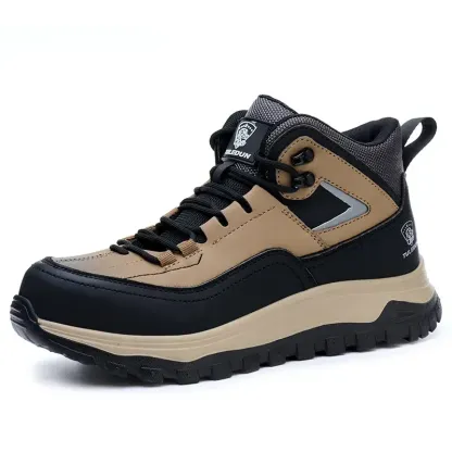 (⏰Limited Time Sale 70% OFF) Men's Orthopedic Protective Hiking/Work Boots - Waterproof, Slip-resistant, Impact-resistant, Puncture-resistant - Wide toe box, Arch Support, Ankle Support