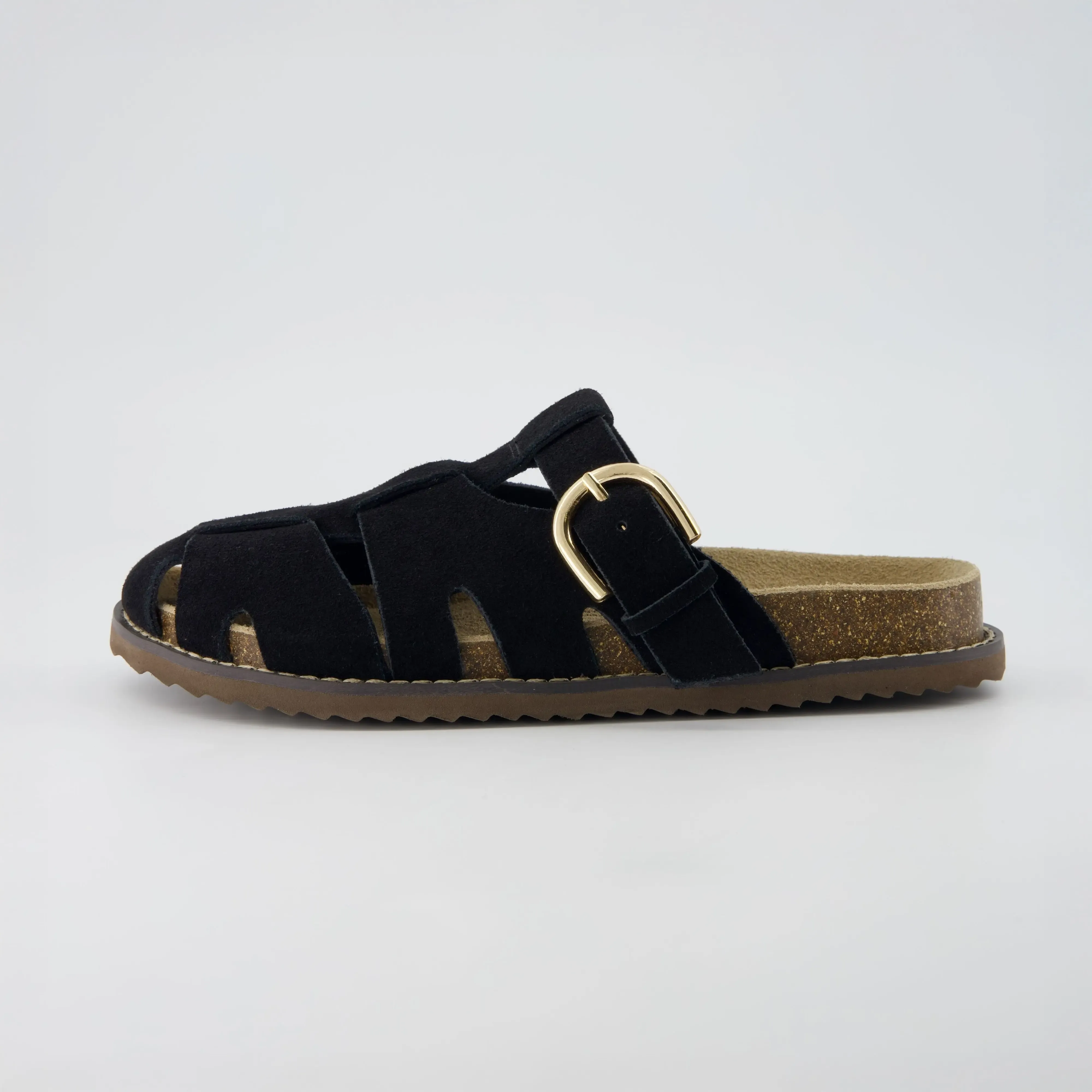 Women's Leather Fisherman Sandals - Soft and Smooth Genuine Suede Slip On Closed Toe