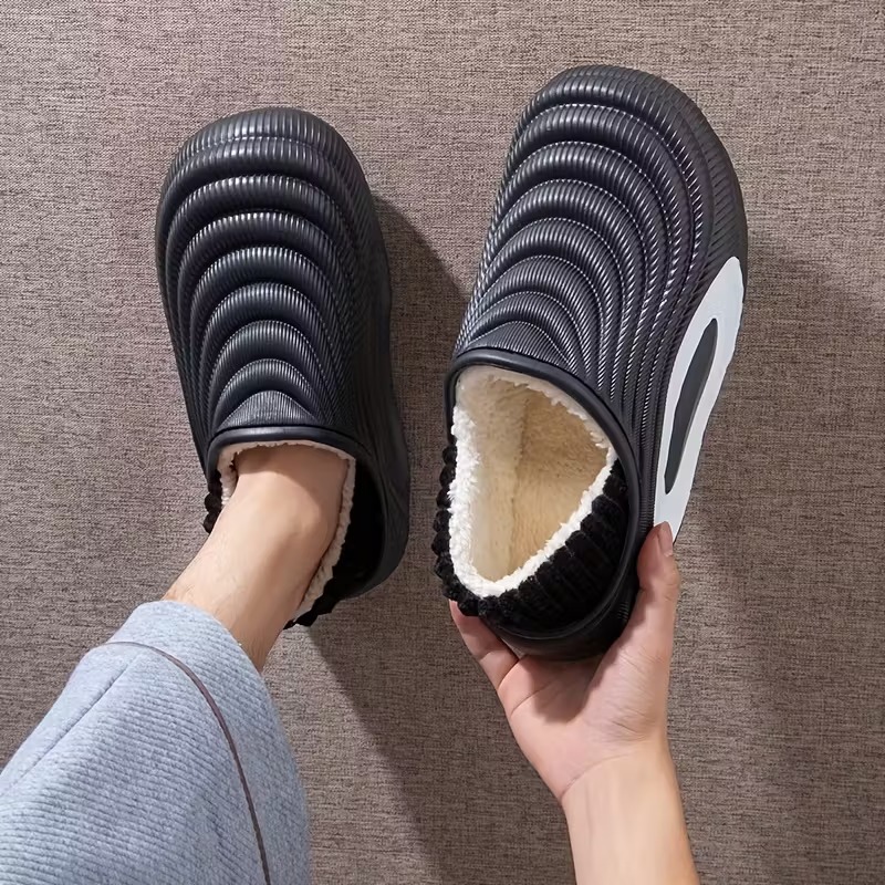 Women’s Plush Waterproof Fleece-Lined Indoor–Outdoor Winter Slippers