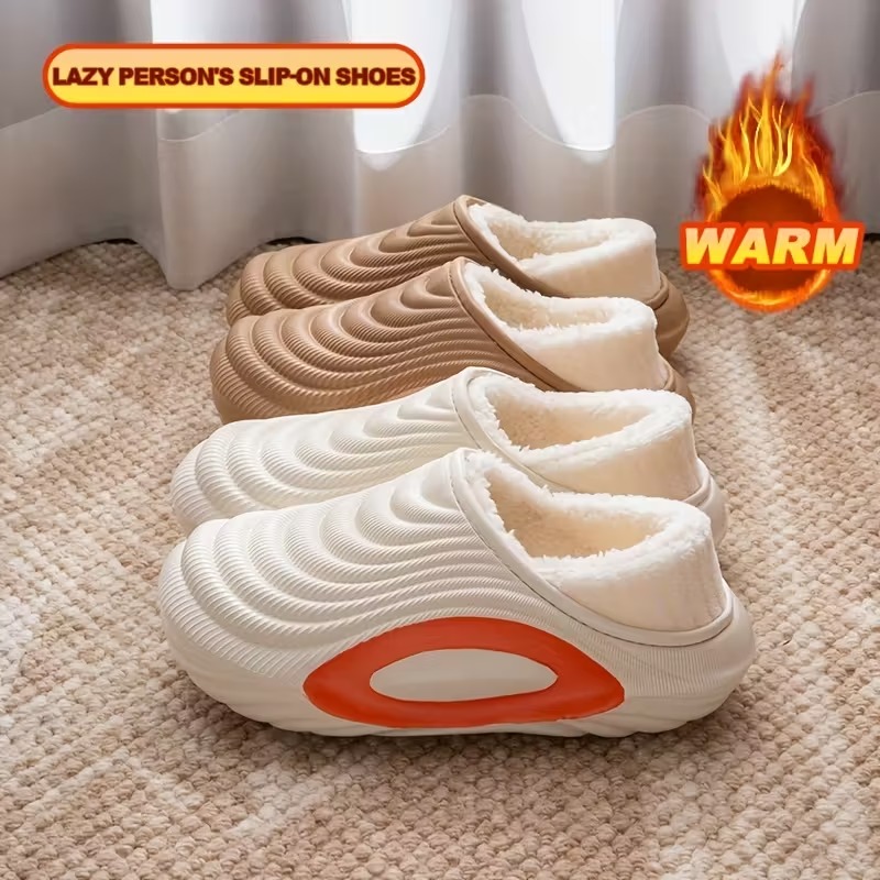 Women’s Plush Waterproof Fleece-Lined Indoor–Outdoor Winter Slippers