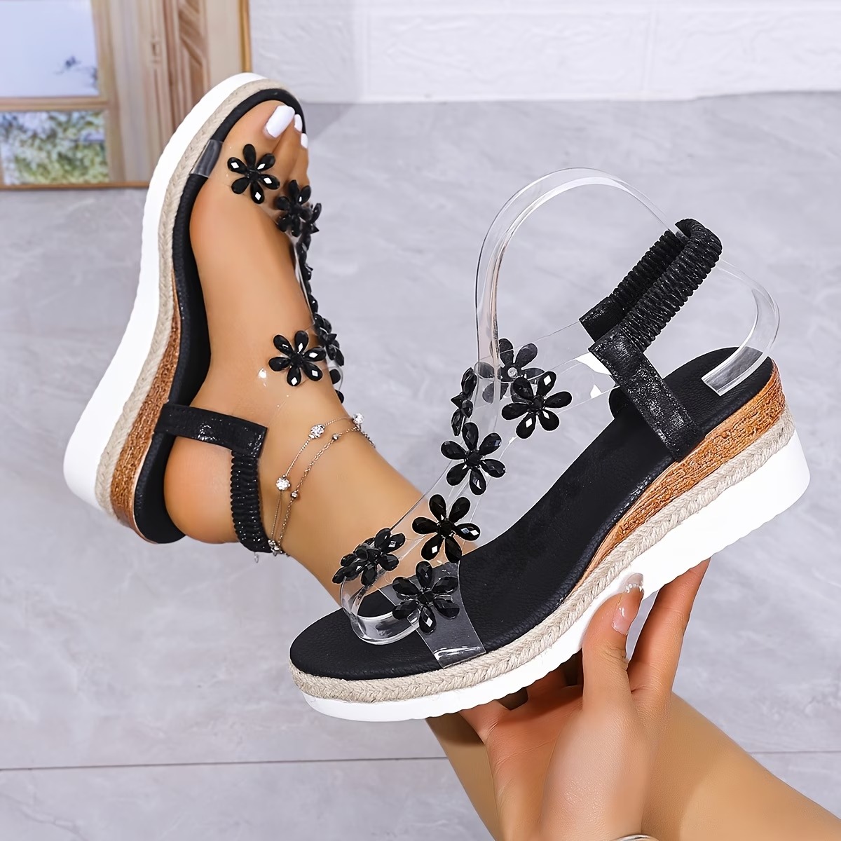🔥Last Day Promotion 50% OFF - Women's New Summer Rhinestone Open Toe Orthopaedic Sandals