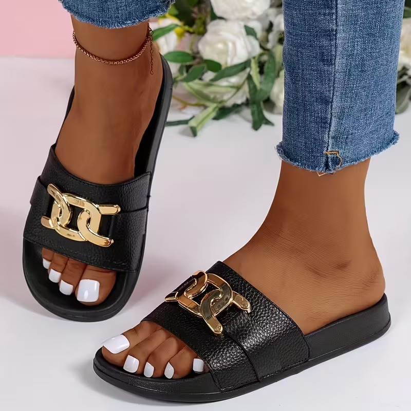 Women's Leather Comfy Flat Sandals