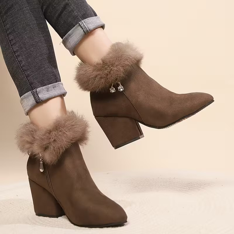 Elegant Solid Color Ankle Booties