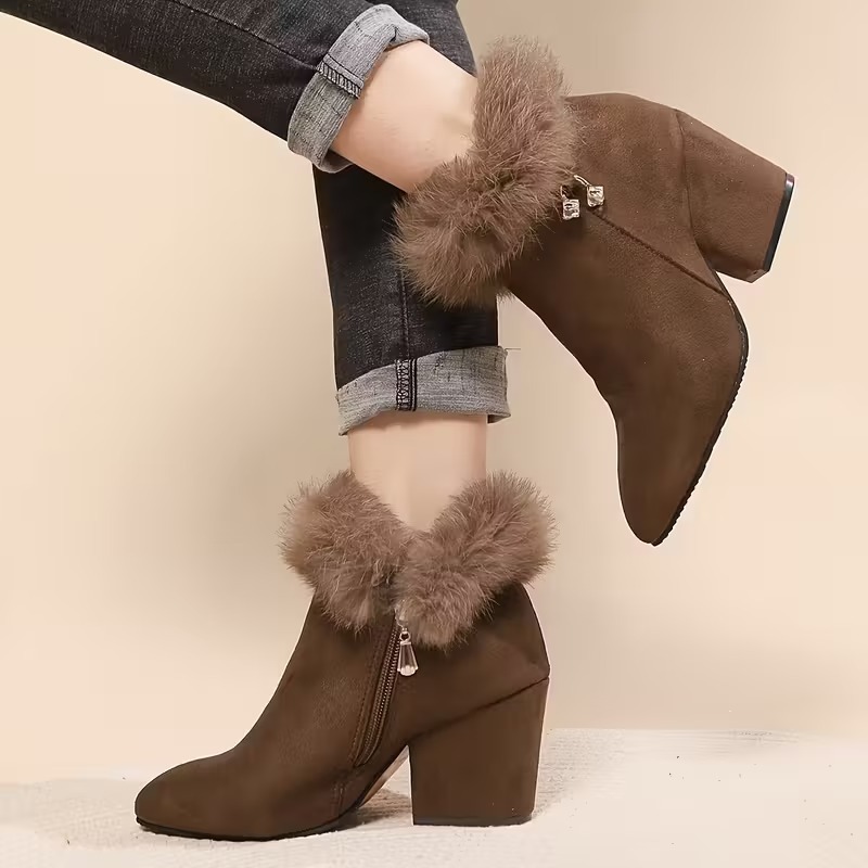 Elegant Solid Color Ankle Booties