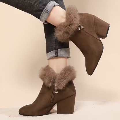 Elegant Solid Color Ankle Booties