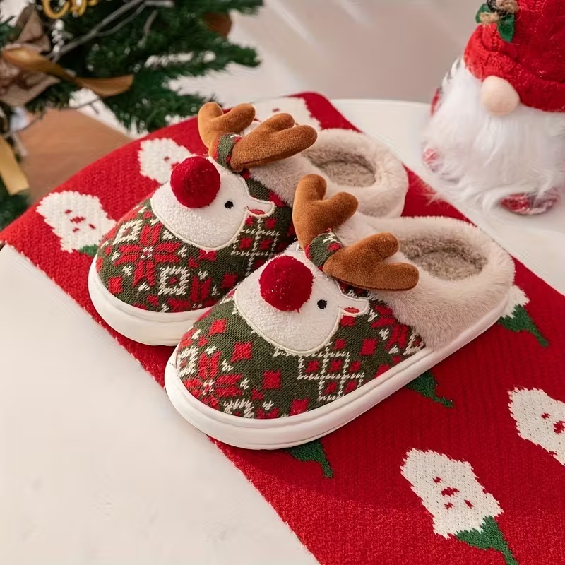 🔥LAST DAY 50% OFF🎁Women's Cozy Fleece-Lined Cute Dogs Slippers Slip-On House Shoes for Holiday Gifts