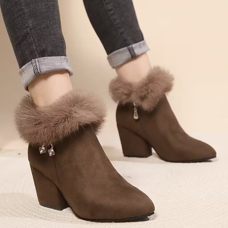 Elegant Solid Color Ankle Booties