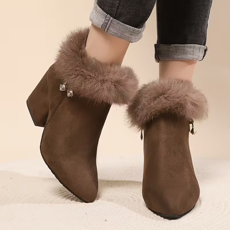 Elegant Solid Color Ankle Booties