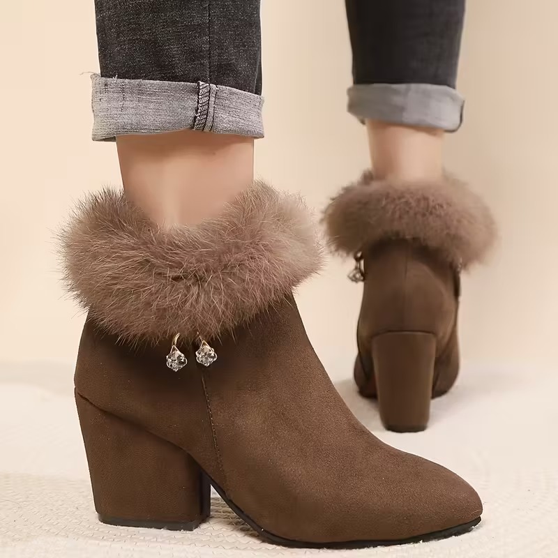 Elegant Solid Color Ankle Booties