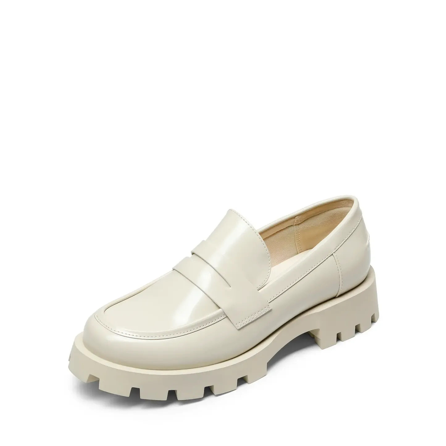 Women's Flats Casual Lug Sole  Leather Loafers