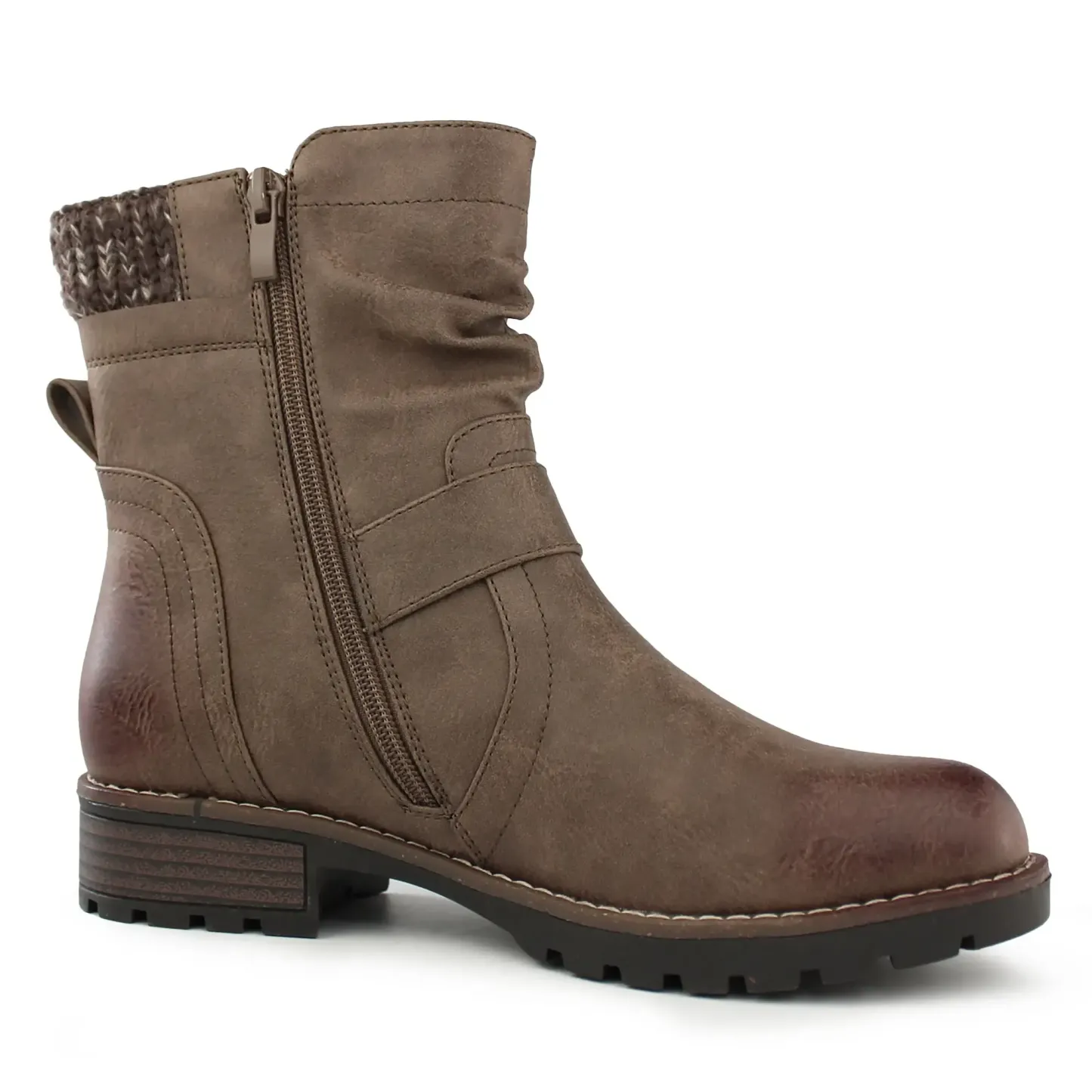 Comfortable Genuine Leather Boots With Laces And Inside Zippers