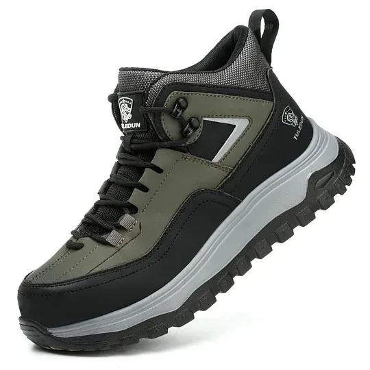 (⏰Limited Time Sale 70% OFF) Men's Orthopedic Protective Hiking/Work Boots - Waterproof, Slip-resistant, Impact-resistant, Puncture-resistant - Wide toe box, Arch Support, Ankle Support