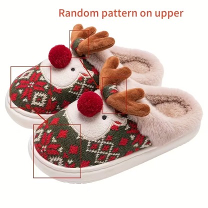 🔥LAST DAY 50% OFF🎁Women's Cozy Fleece-Lined Cute Dogs Slippers Slip-On House Shoes for Holiday Gifts