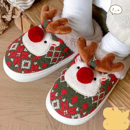 🔥LAST DAY 50% OFF🎁Women's Cozy Fleece-Lined Cute Dogs Slippers Slip-On House Shoes for Holiday Gifts