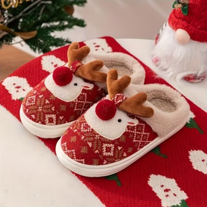 🔥LAST DAY 50% OFF🎁Women's Cozy Fleece-Lined Cute Dogs Slippers Slip-On House Shoes for Holiday Gifts