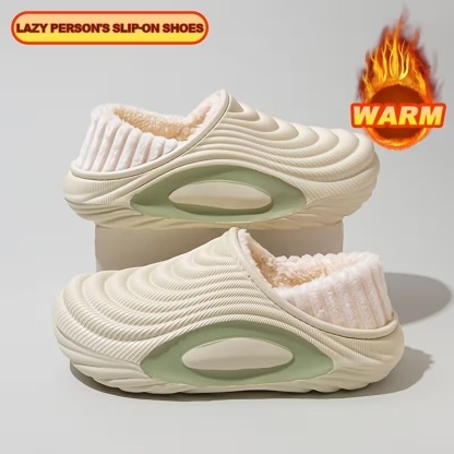 Women’s Plush Waterproof Fleece-Lined Indoor–Outdoor Winter Slippers