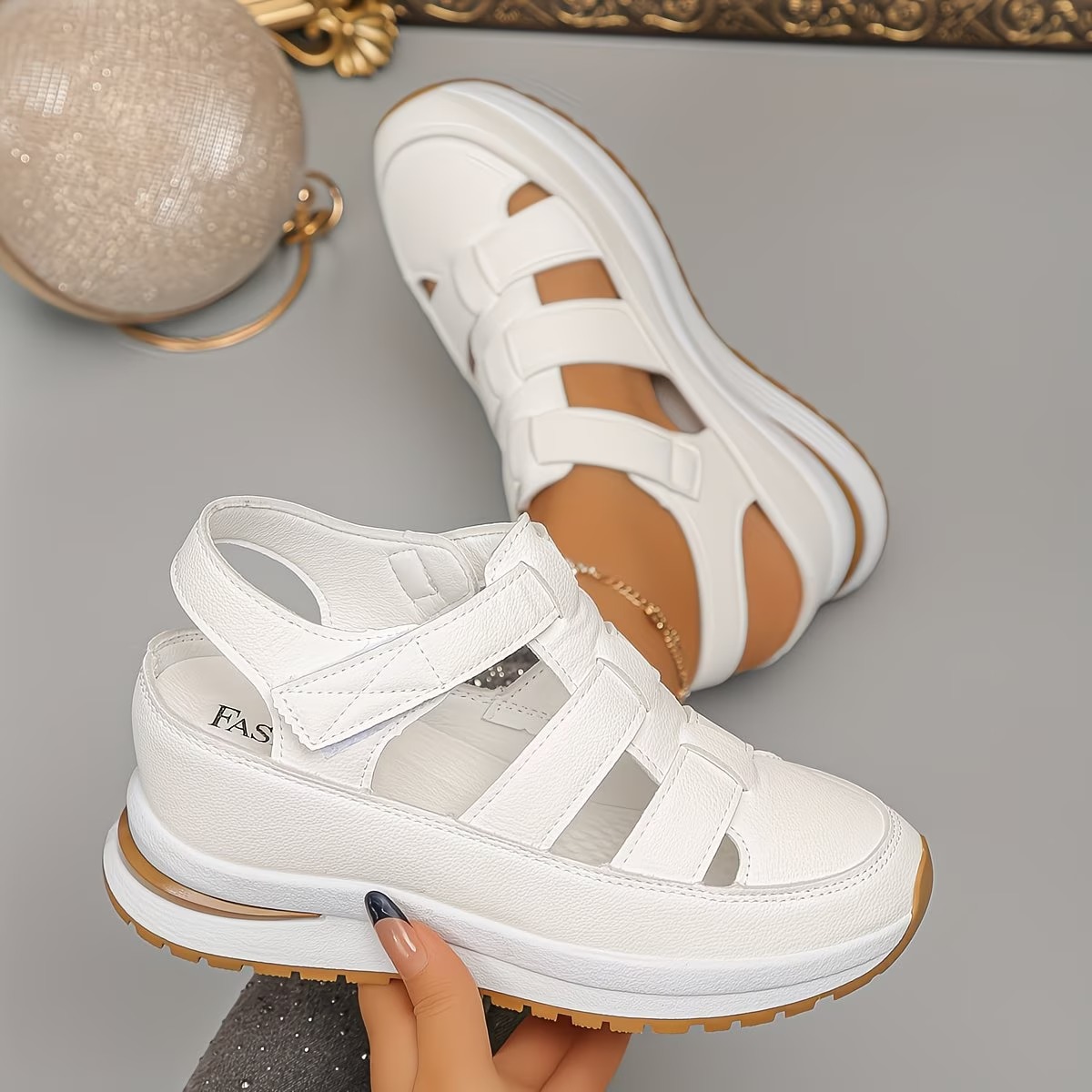 🔥Last Day 60% OFF - Side Zipper Comfortable Lightweight Wedge Sandals