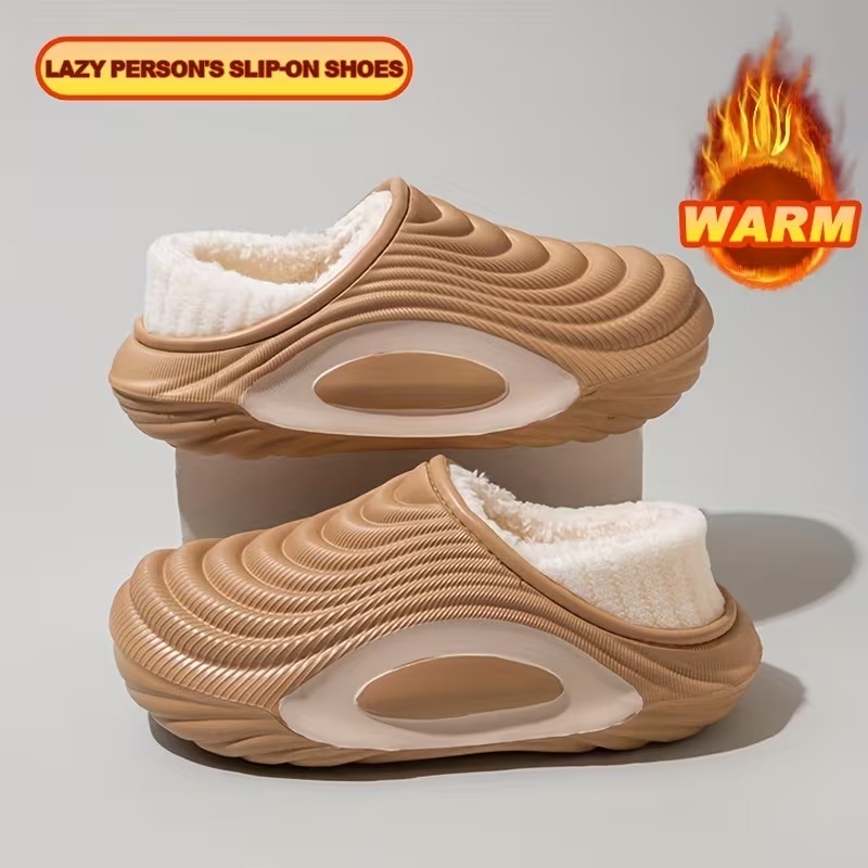 Women’s Plush Waterproof Fleece-Lined Indoor–Outdoor Winter Slippers