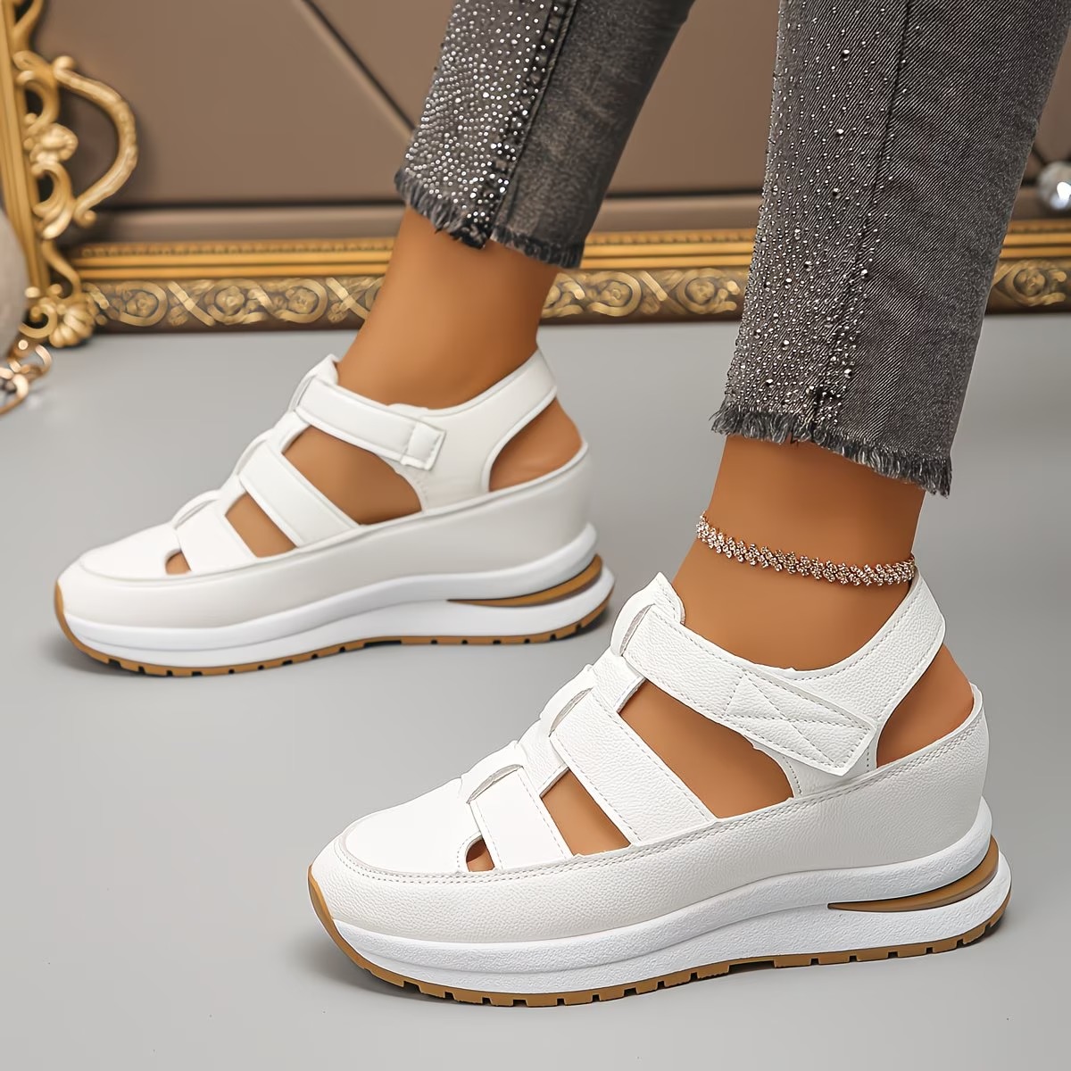 🔥Last Day 60% OFF - Side Zipper Comfortable Lightweight Wedge Sandals