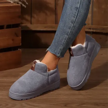 Women's Cute Dachshund Floral Print Furry Collar Indoor/Outdoor Shoes