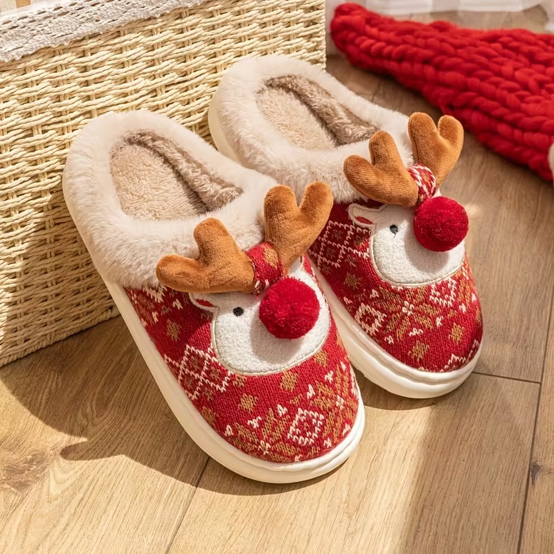 🔥LAST DAY 50% OFF🎁Women's Cozy Fleece-Lined Cute Dogs Slippers Slip-On House Shoes for Holiday Gifts