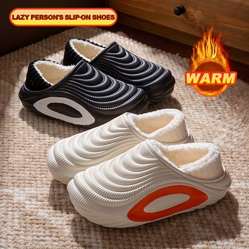 Women’s Plush Waterproof Fleece-Lined Indoor–Outdoor Winter Slippers