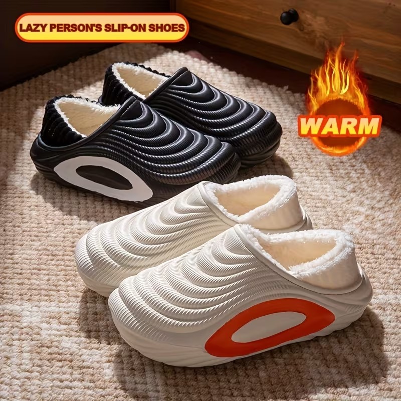 Women’s Plush Waterproof Fleece-Lined Indoor–Outdoor Winter Slippers