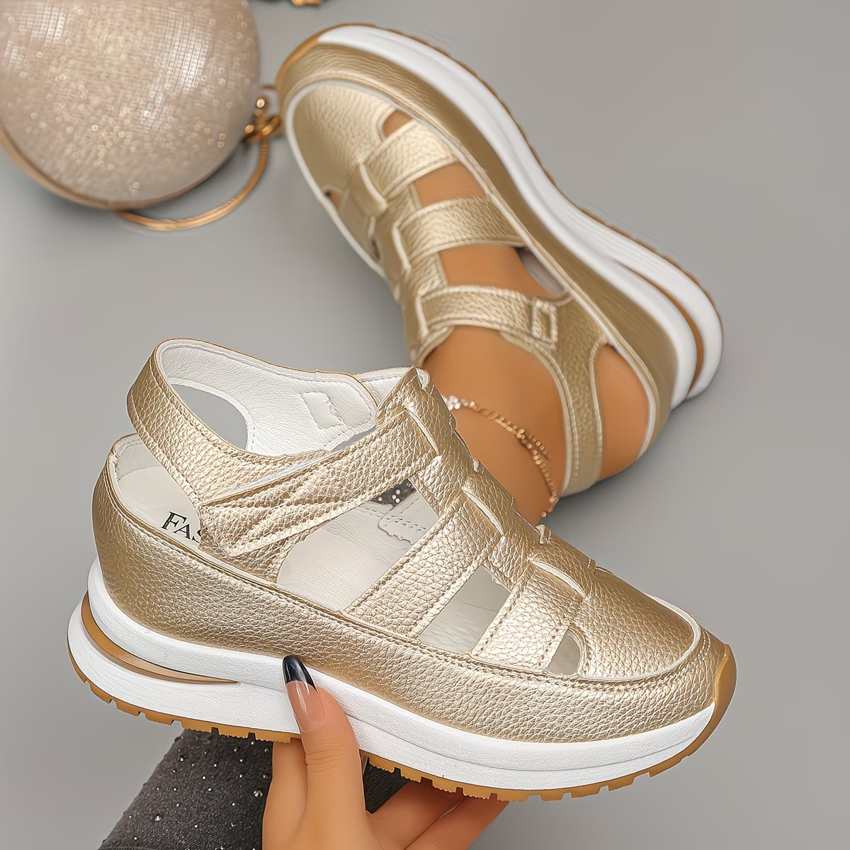 🔥Last Day 60% OFF - Side Zipper Comfortable Lightweight Wedge Sandals