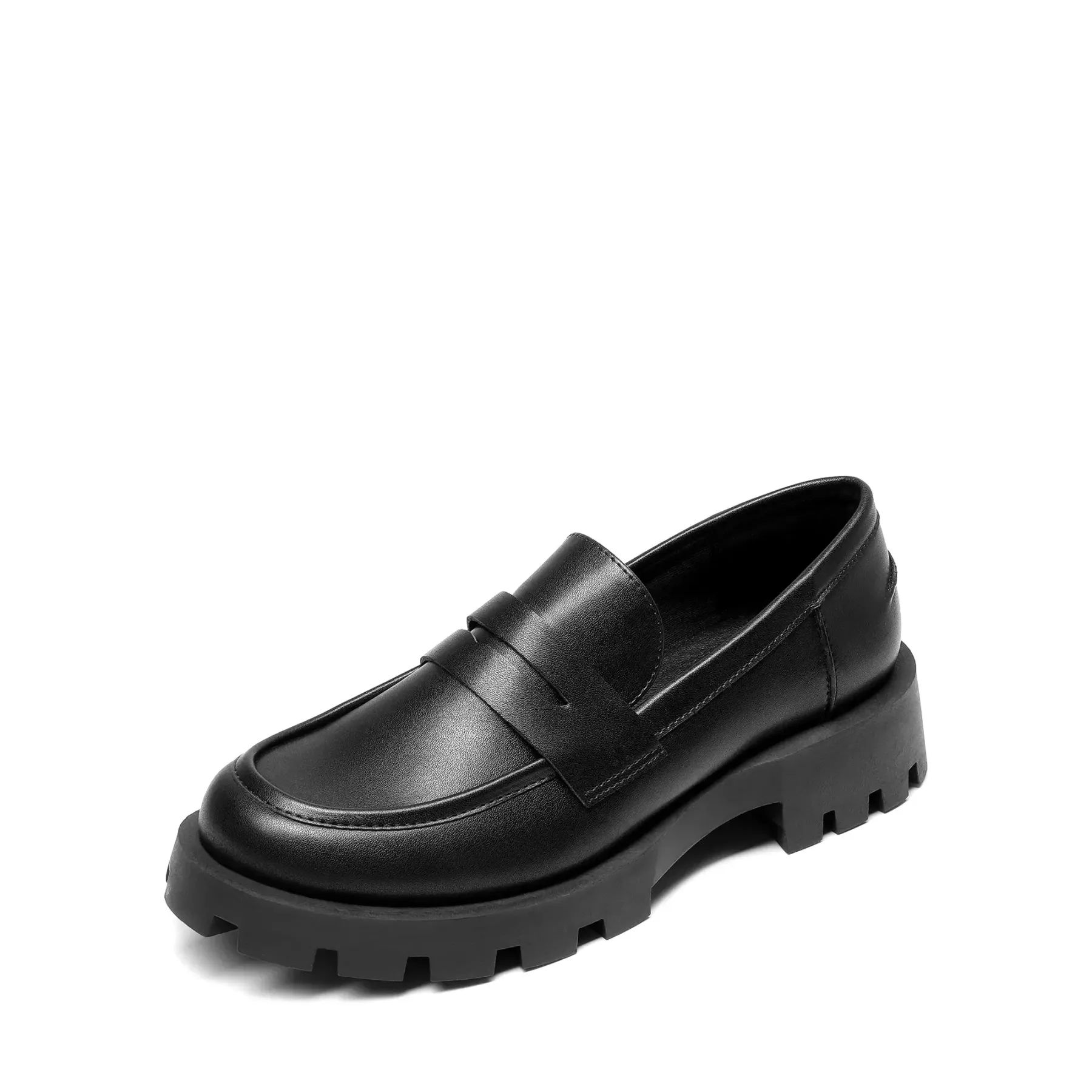Women's Flats Casual Lug Sole  Leather Loafers