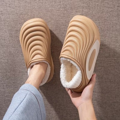 Women’s Plush Waterproof Fleece-Lined Indoor–Outdoor Winter Slippers