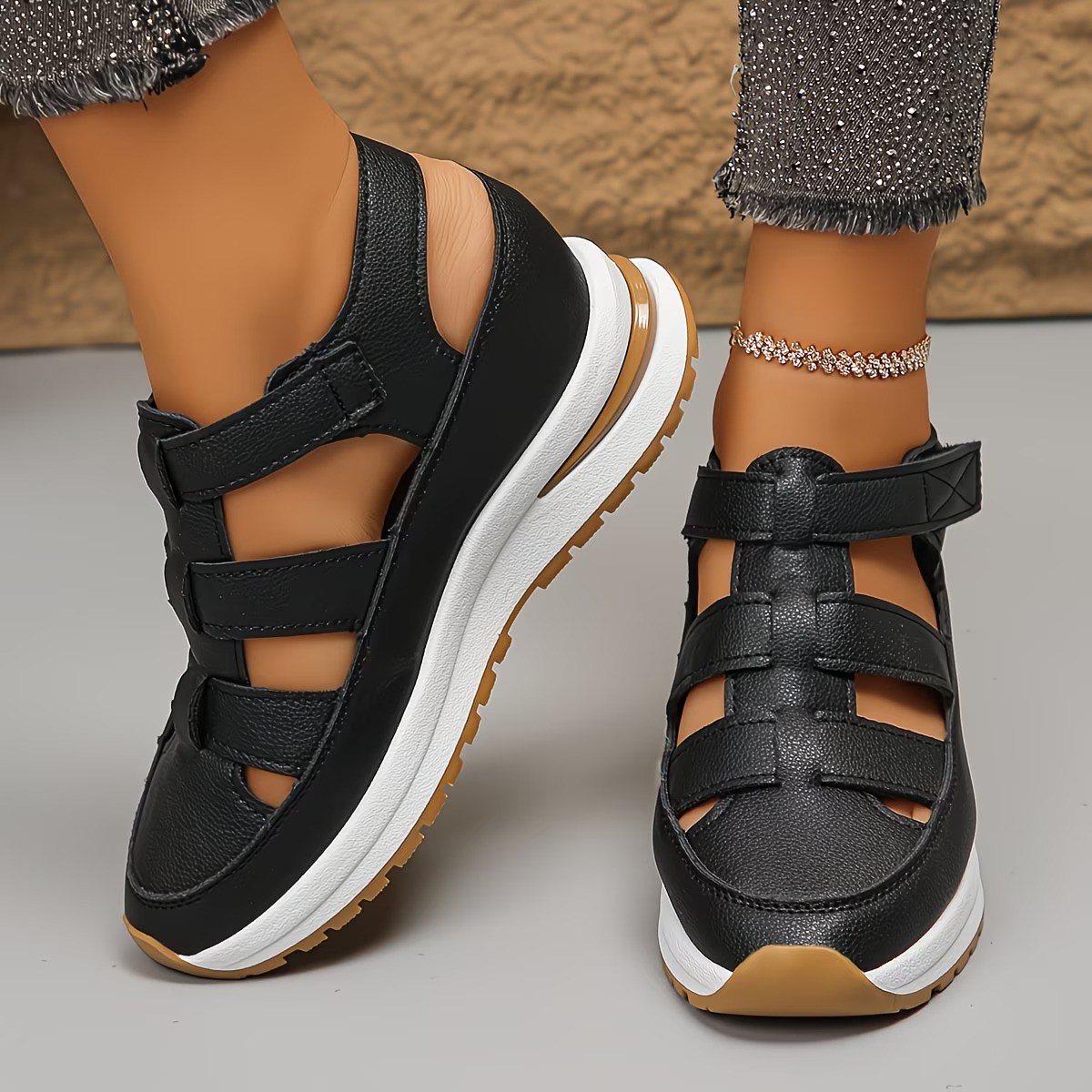 🔥Last Day 60% OFF - Side Zipper Comfortable Lightweight Wedge Sandals