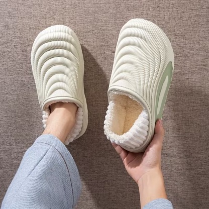 Women’s Plush Waterproof Fleece-Lined Indoor–Outdoor Winter Slippers