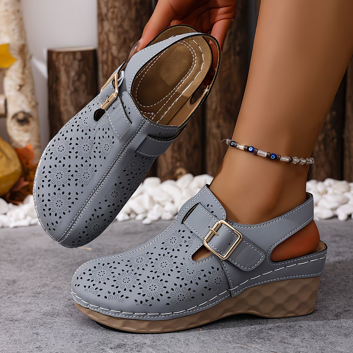 🔥LAST DAY PROMOTION 50% OFF - WOMEN'S LEATHER PLATFORM WEDGE ORTHOPEDIC SANDALS