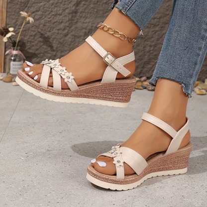 Women's Printed Design Fashionable Heeled Sandals