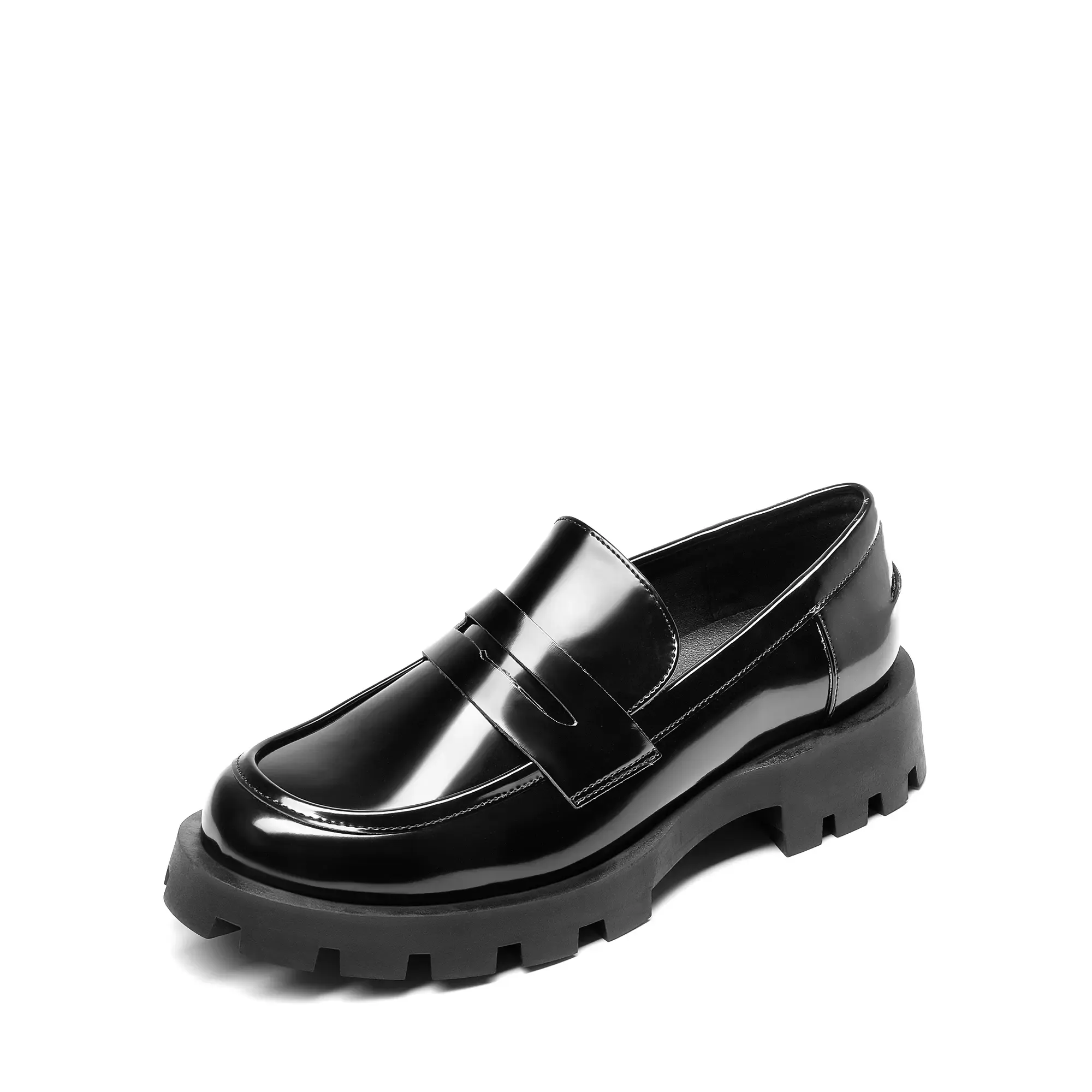 Women's Flats Casual Lug Sole  Leather Loafers