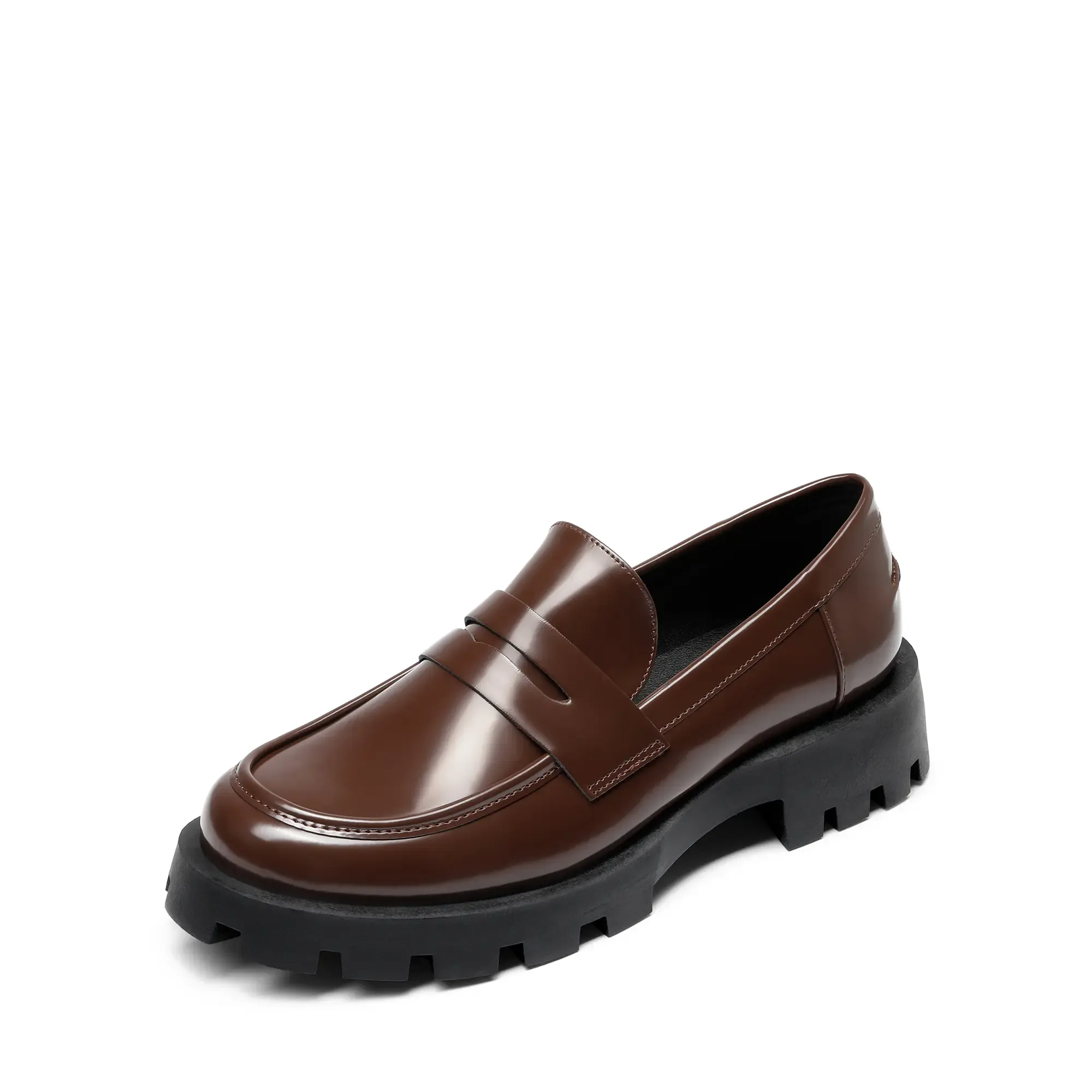 Women's Flats Casual Lug Sole  Leather Loafers