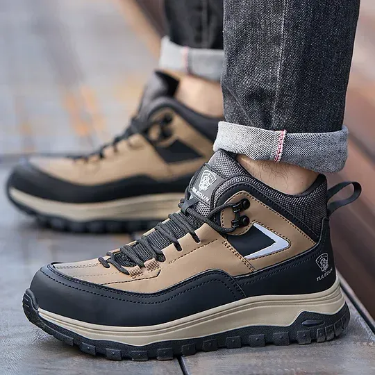 (⏰Limited Time Sale 70% OFF) Men's Orthopedic Protective Hiking/Work Boots - Waterproof, Slip-resistant, Impact-resistant, Puncture-resistant - Wide toe box, Arch Support, Ankle Support