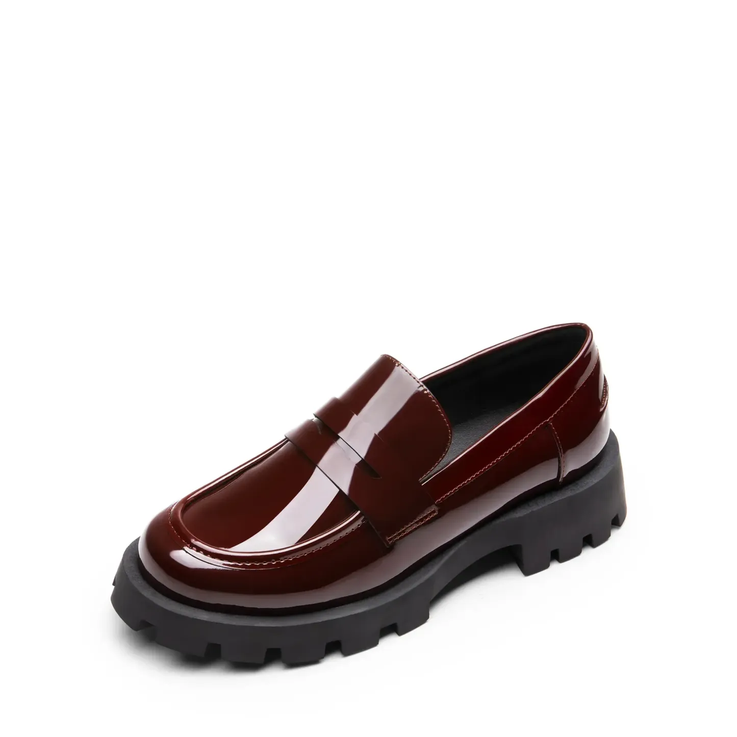 Women's Flats Casual Lug Sole  Leather Loafers