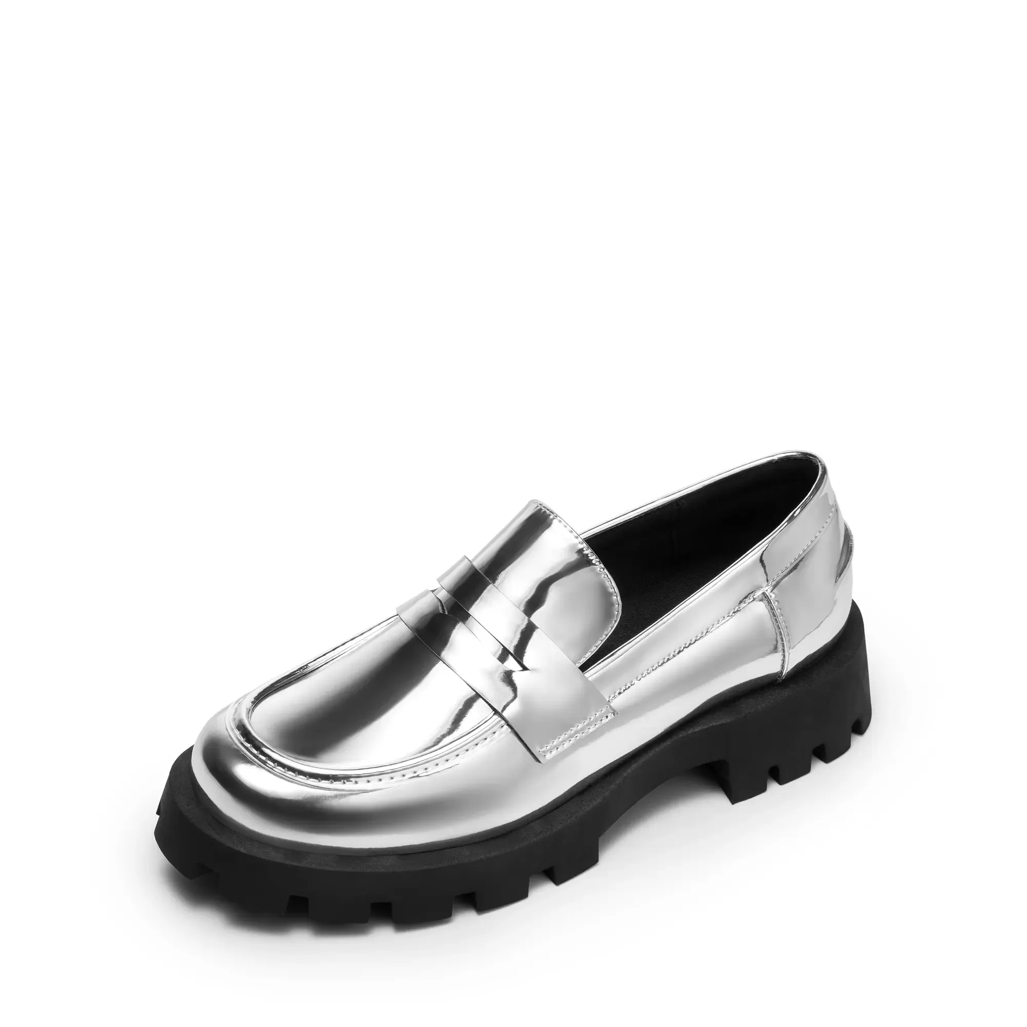 Women's Flats Casual Lug Sole  Leather Loafers